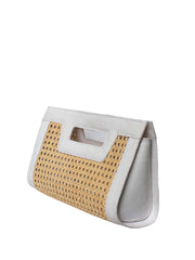 Jelavu: Venice Long Cane Leather Clutch (JELB-VENICEL-WHT)