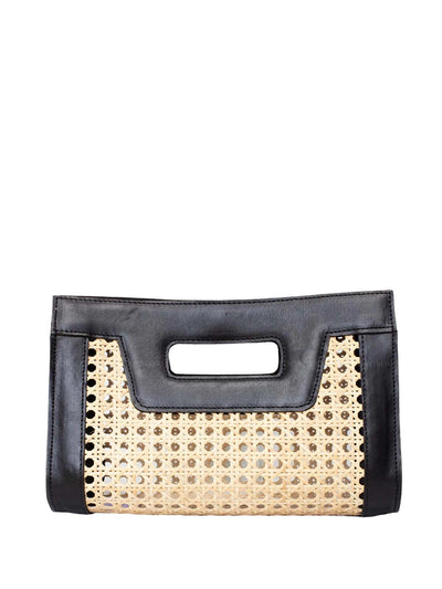 Jelavu: Venice Mini Cane Leather Clutch (JELB-VENICEMIN-BLK)