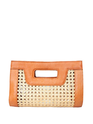 Jelavu: Venice Mini Cane Leather Clutch (JELB-VENICEMIN-TAN)