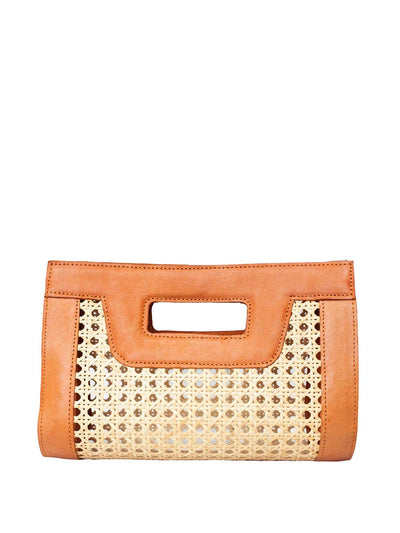 Jelavu: Venice Mini Cane Leather Clutch (JELB-VENICEMIN-TAN)