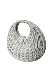 Jelavu: Luna Moon Shaped Rattan Bag (JELB-LUNA-WHT)