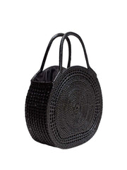 Jelavu: Sydney Raffia Satchel Bag (JELB-SYDNEY-BLK)