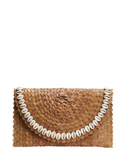 Jelavu: Pandegelang Raffia Seashell Clutch (JELB-PANDEGEL-NAT)