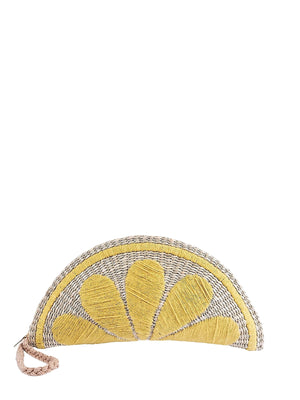 Jelavu: Capri Fruit Embroidery Clutch (JELB-CAPRIFRU-LEM)