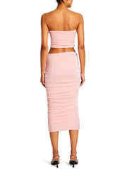 SER.O.YA: Penny Strapless-Julia Midi Skirt (1643-12-P-POWPK-2966-16-P-POWPK)