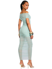 SER.O.YA: Noel Off-Shoulder Midi Dress (S-SS25-4270-17-FROSE)