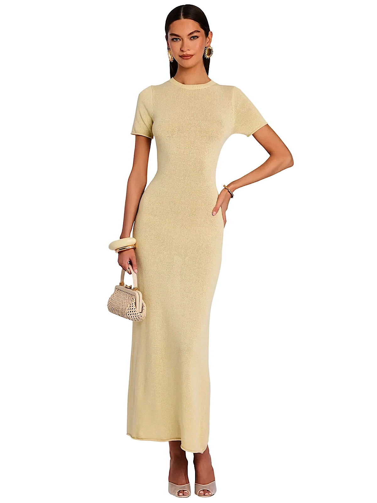 SER.O.YA: Airess Knit Maxi Dress (S-SS25-3881-17-PSTYL)
