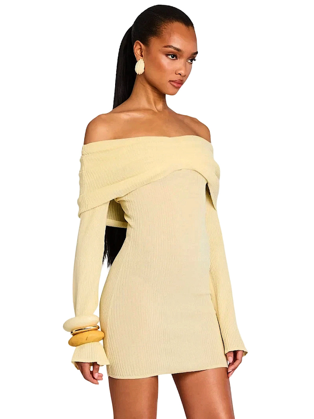 SEROYA Xen Mini Dress in Lemon