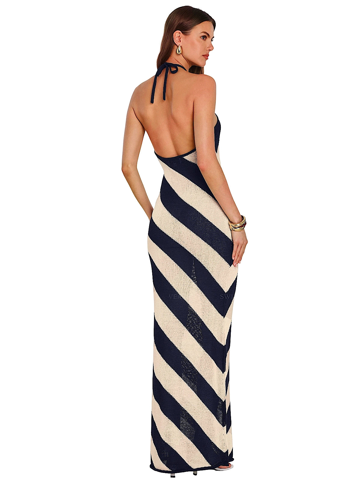 SER.O.YA: Dree Knit Maxi Dress (S-SS26-5615-17-NVYEG)