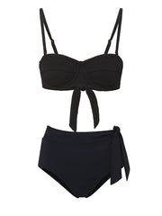 Change of Scenery: Nellie-Side Tie High Waist Bikini (2405TEX2025BK-2611TEX3029TBK)