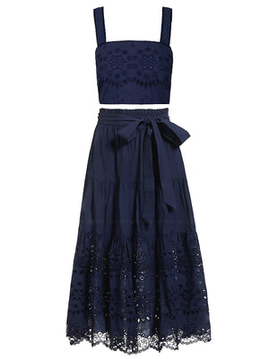 Change of Scenery: Embroidered Ilyssa Crop-Embroidered Jenni Skirt (2611CAL5005NC-2611CAL7003NC)