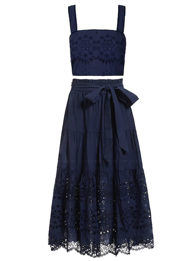 Change of Scenery: Embroidered Ilyssa Crop-Embroidered Jenni Skirt (2611CAL5005NC-2611CAL7003NC)