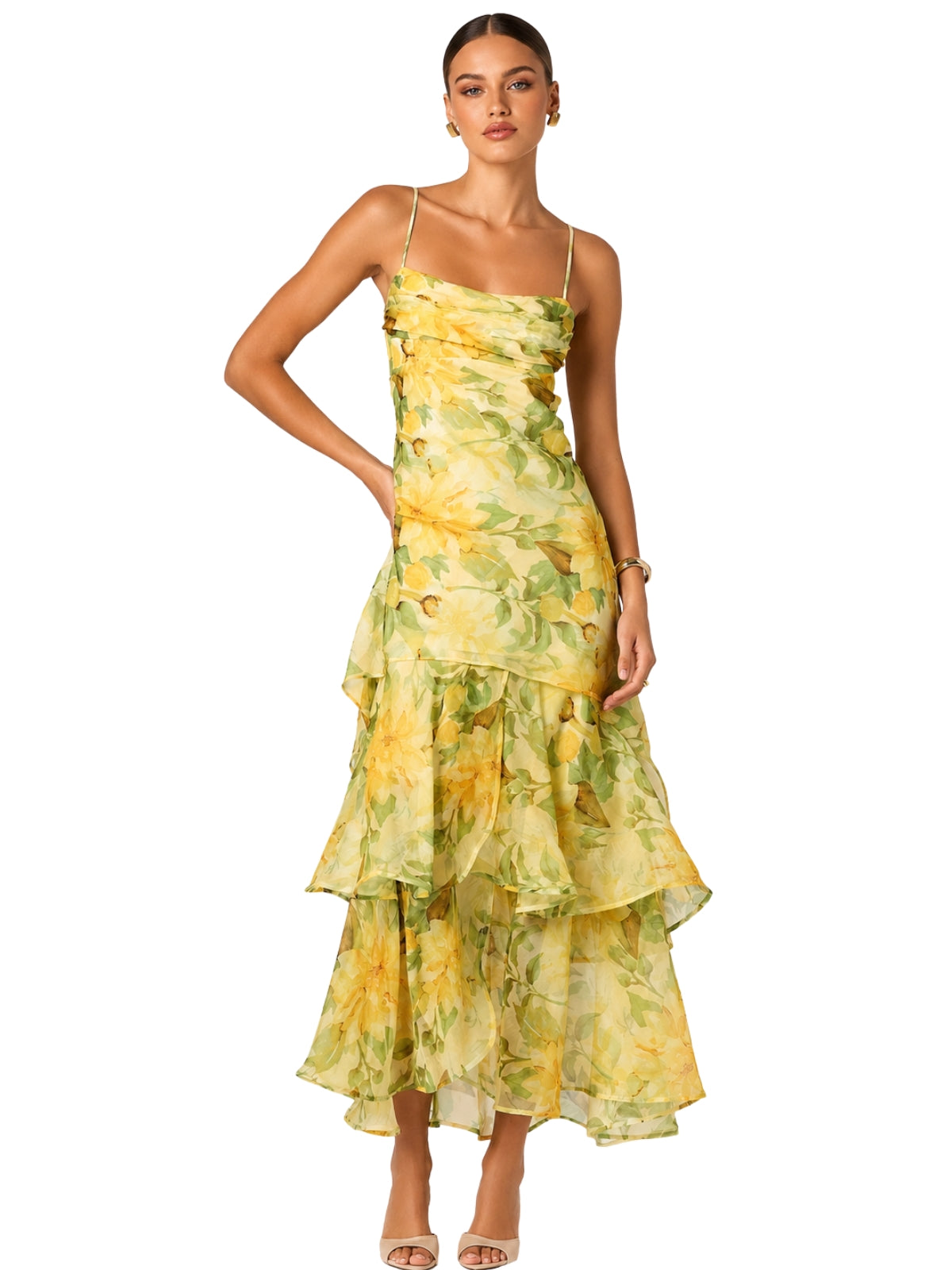Alison Tiered Drop-Waist Maxi Dress