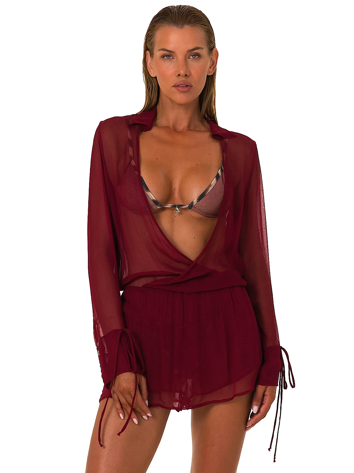 FAE Zuri Playsuit in Vino (52752-O77)