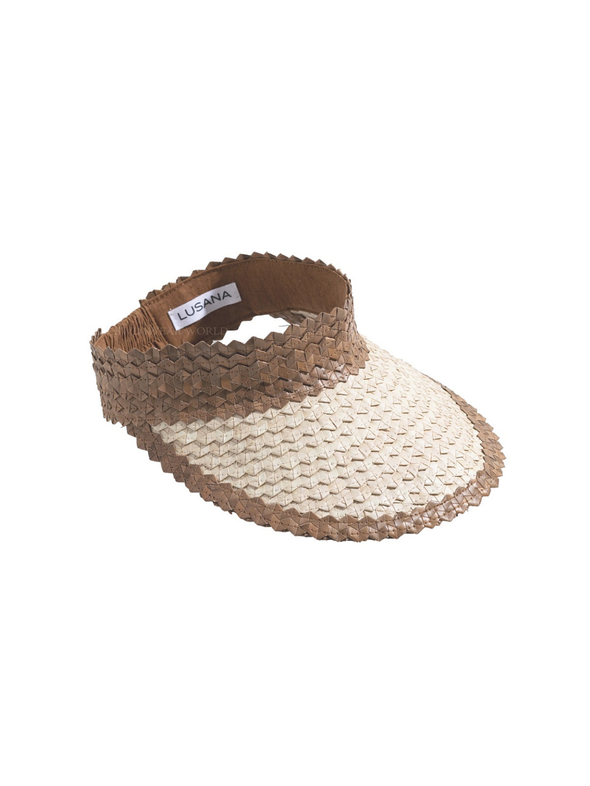 Lusana: Banded Baha Visor Brown-Off White