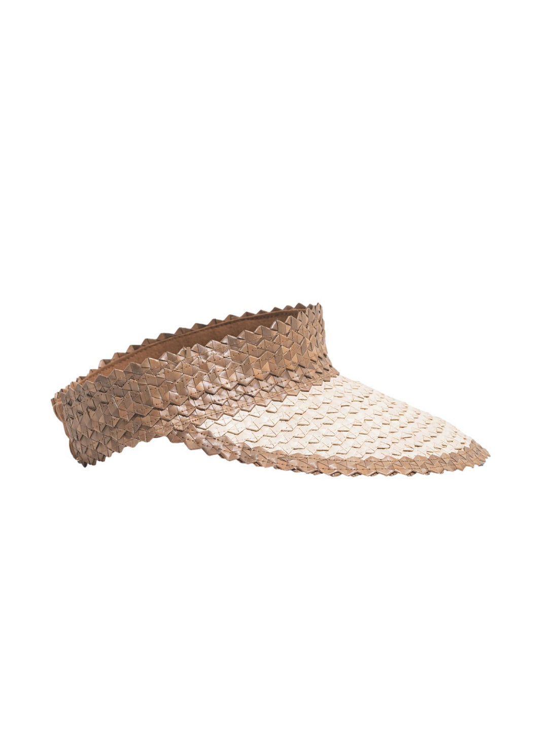 Lusana: Banded Baha Visor Brown-Off White | Swimwear World display picture 1