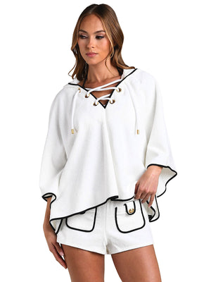 L'Agence: Demeter Poncho (LG6W745-WHT)