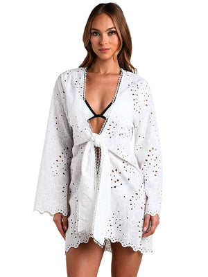 L'Agence: Navaeh Kimono (LG6W531-WHT)