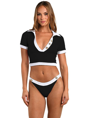 L'Agence: Laguna-Jean High Leg Bikini (LG27AM77-BLK-LG6AM91-BLK)