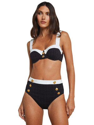 L'Agence: Alexandria-Vanessa High Waist Bikini (LG5AM84-BLK-LG5AM99-BLK)