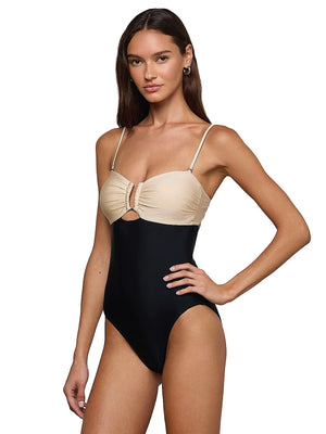 L'Agence: Emilia Bandeau One-Piece (LG6AF16-BLK)