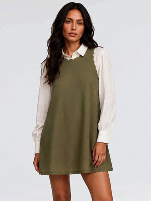 Monlicia Calia Mini Linen Dress in Khaki (MSS25-DR-CAL-250)