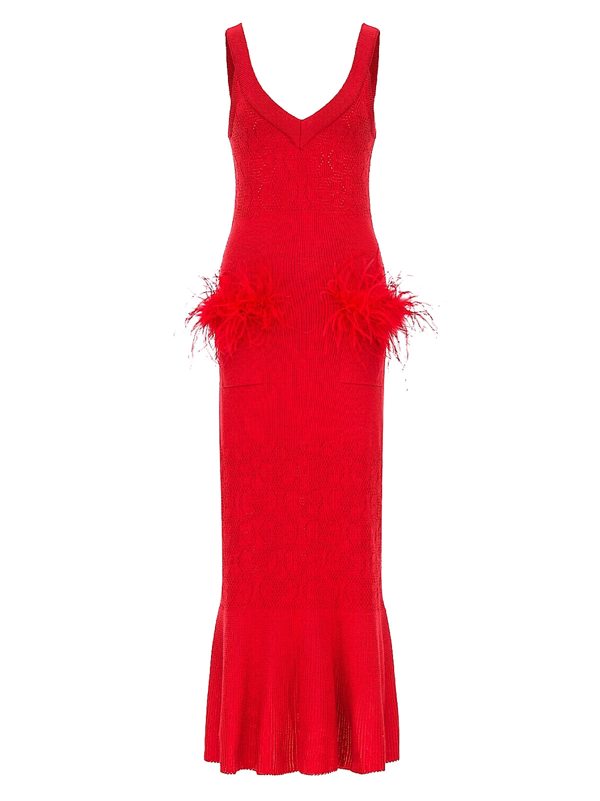 Andreeva: Cherry Knit Dress With Feathers (1426)