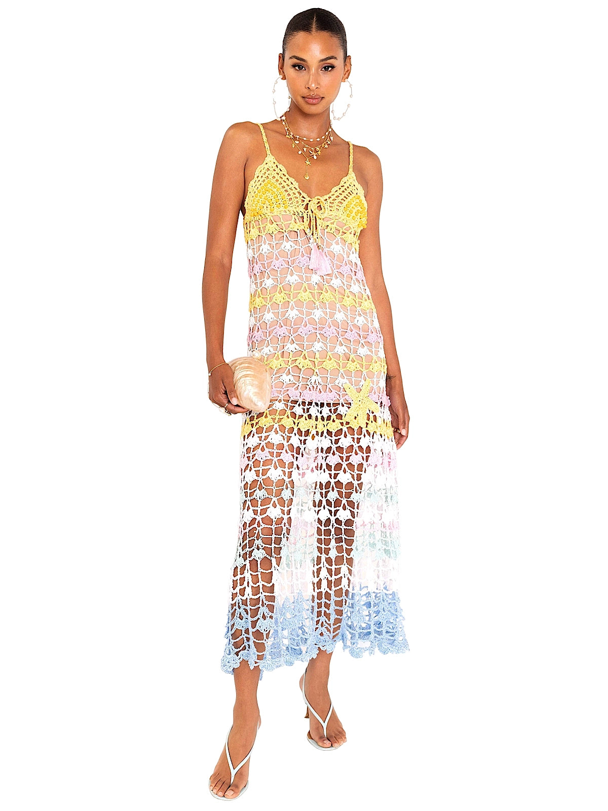 Andreeva: Flower Marine Handmade Maxi Dress (1326)