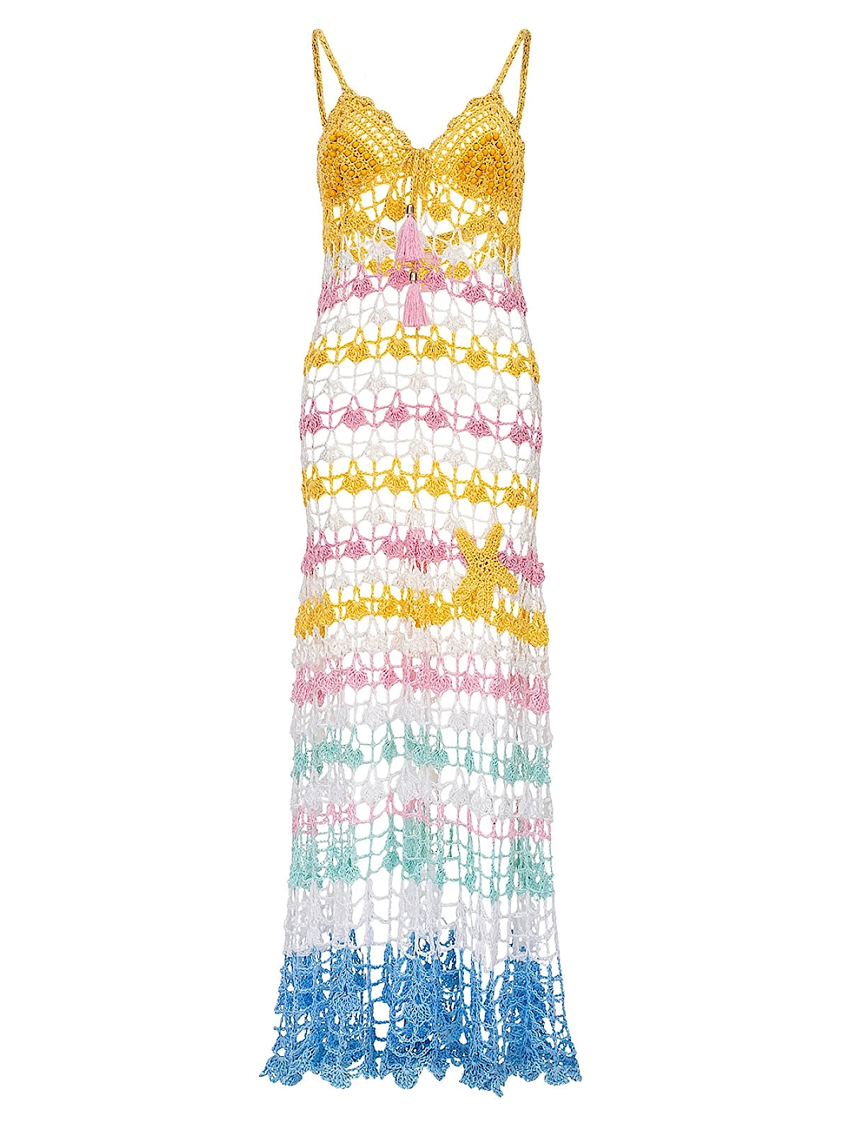 Andreeva: Flower Marine Handmade Maxi Dress (1326)