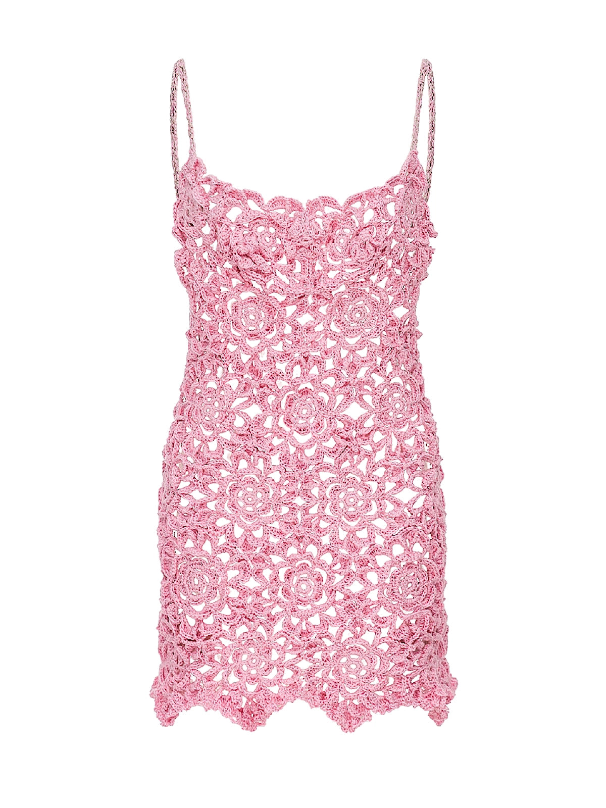Andreeva: Pink Pearl Handmade Crochet Mini Dress (1126)