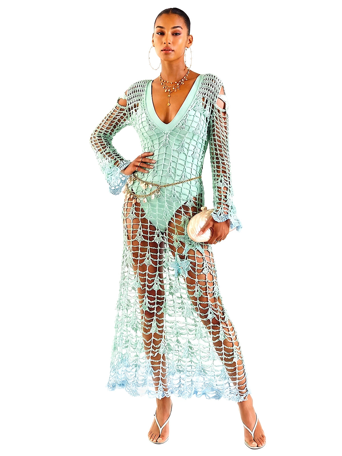 Andreeva: Aqua Marine Handmade Maxi Cover-Up (0626)