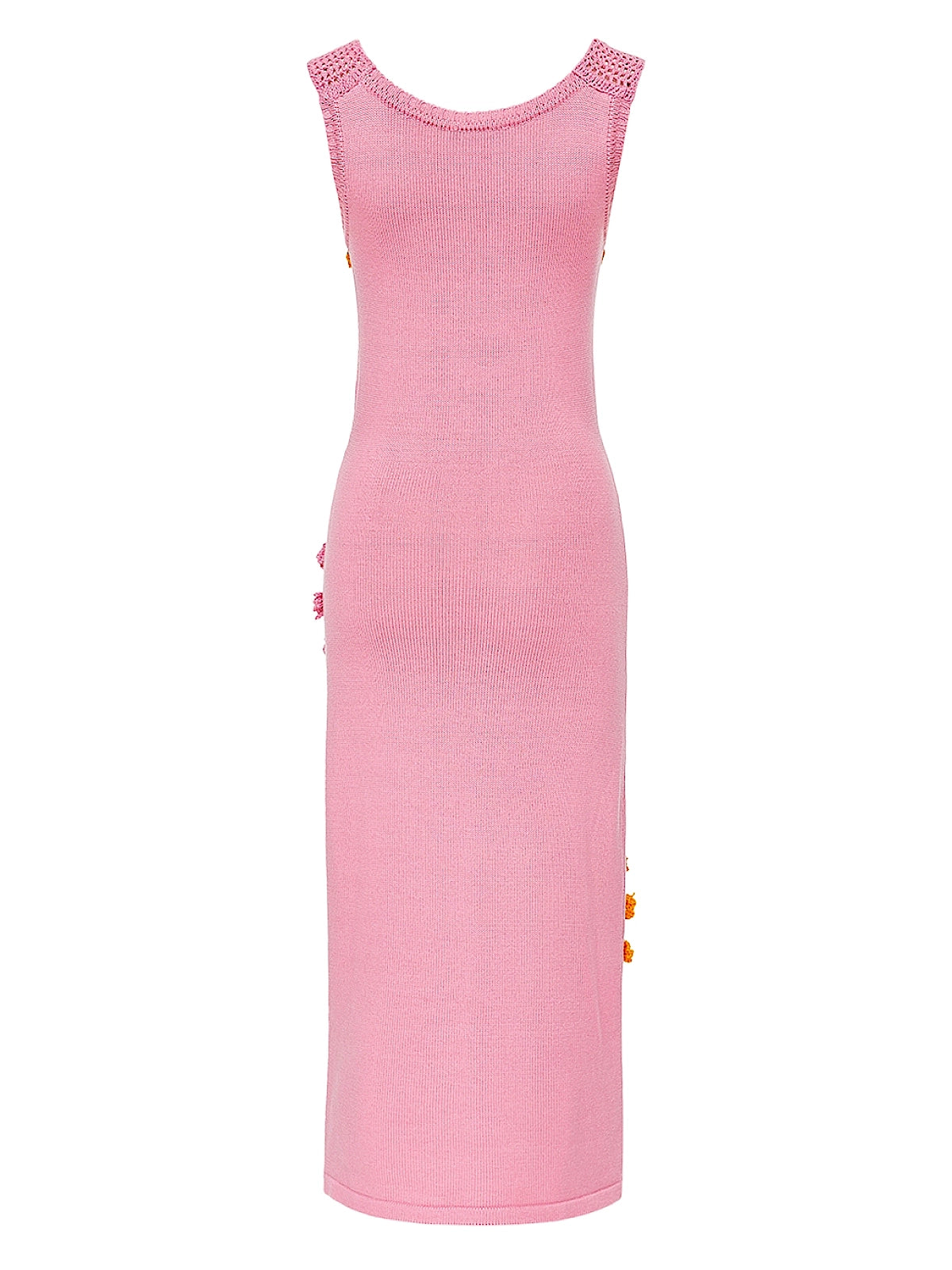 Andreeva: Golden Daisy Knit Dress With Handmade Embroidery (26021)