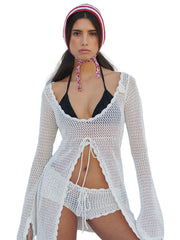 Frankies Bikinis: Collette Crochet Tunic (33103CH-WHT)