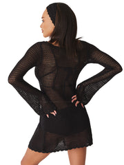 Frankies Bikinis: Collette Crochet Tunic (33103CH-BLK)