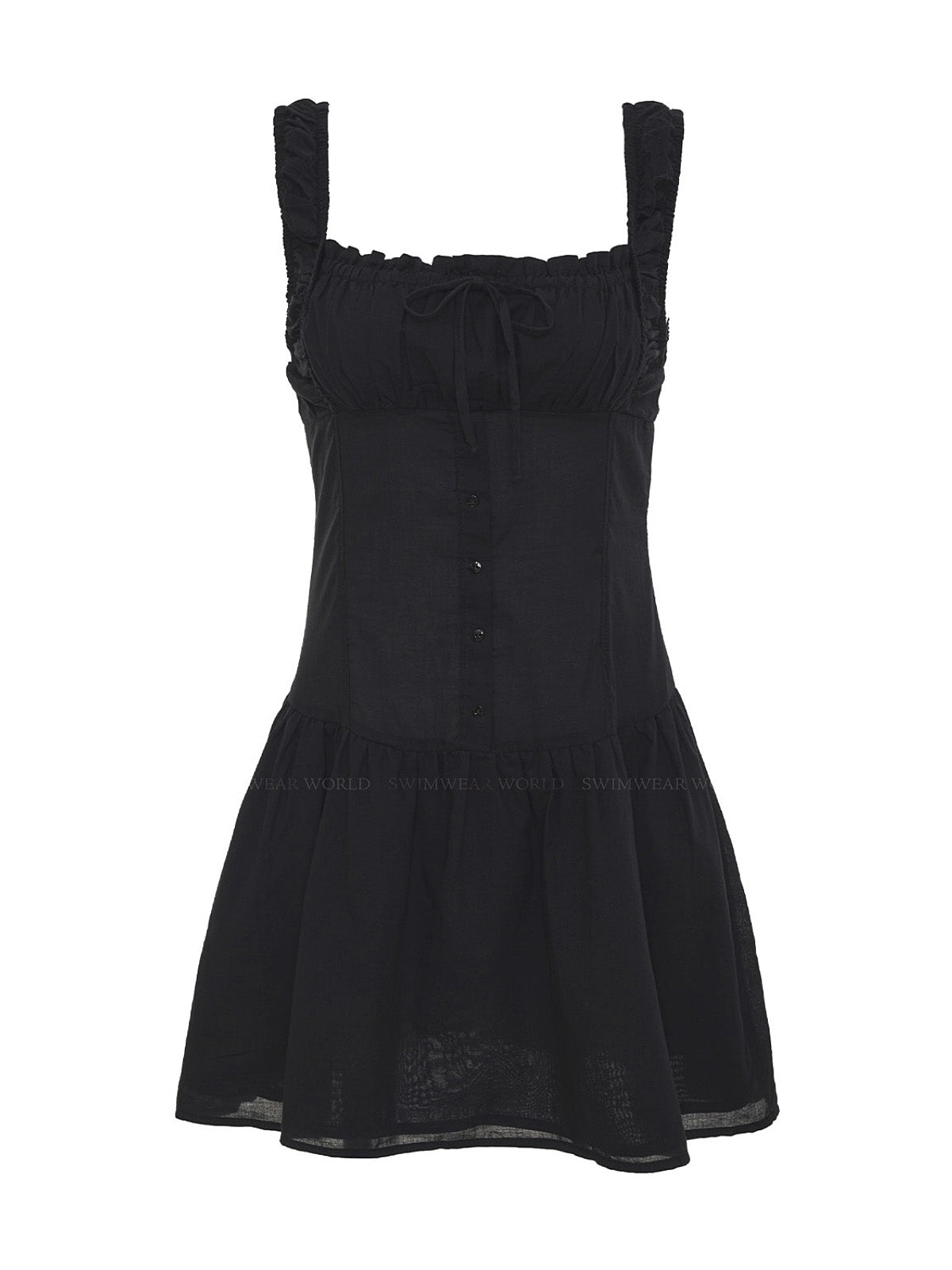 Frankies Bikinis: Christa Gauze Dress (20121CG-BLK)