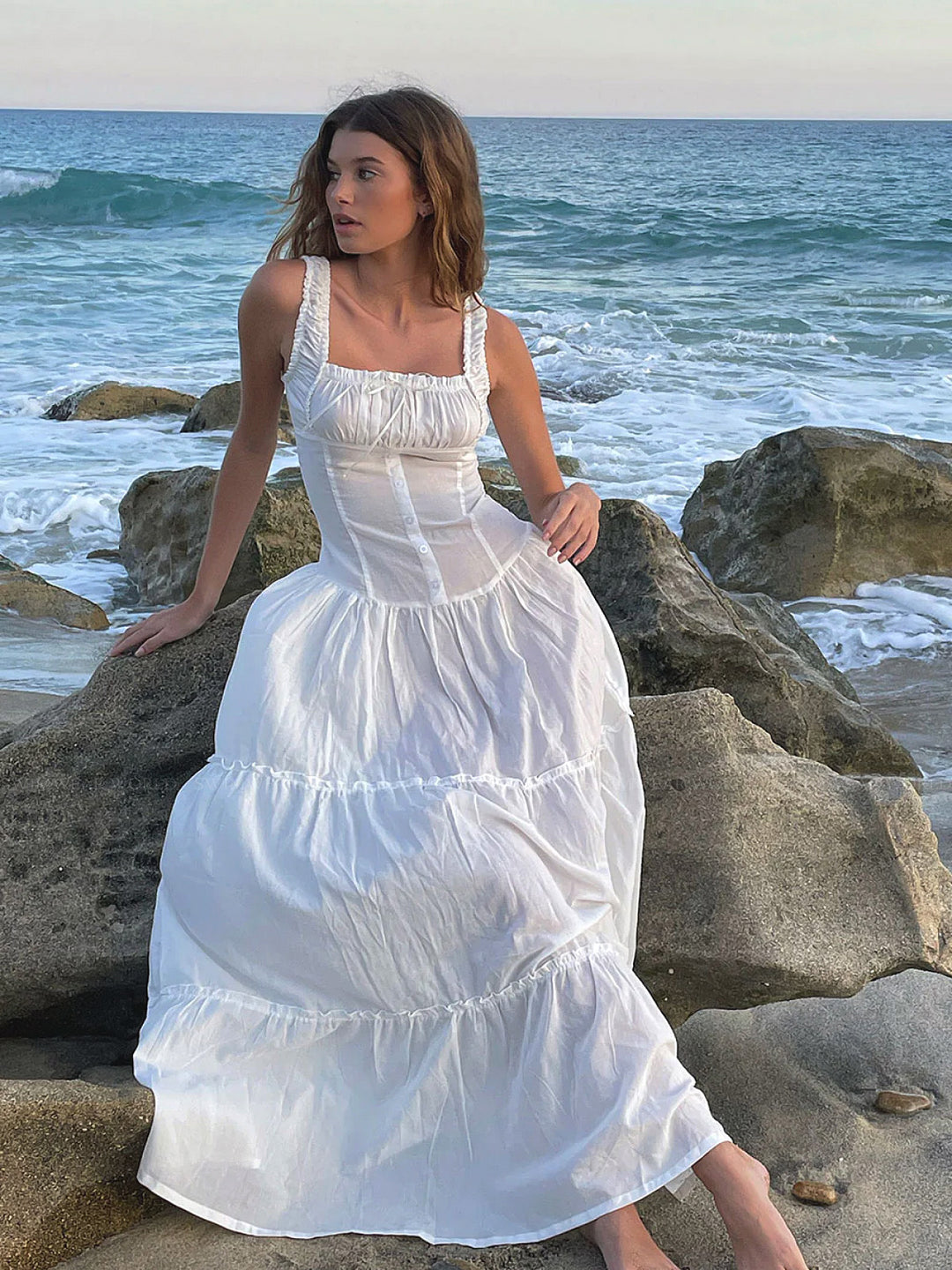 Frankies Bikinis: Christabelle Ruffle Maxi Dress | Swimwear World Frankies Bikinis: Christabelle Ruffle Maxi Dress | Swimwear World