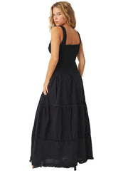 Frankies Bikinis: Christabelle Ruffle Maxi Dress (20295CG-BLK)