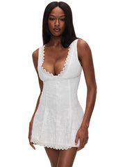 Frankies Bikinis: Farm Eyelet Mini Dress (20217EY-SAE)