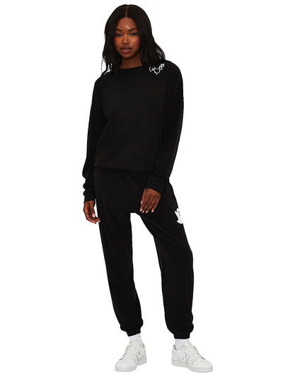 Beach Riot: Devyn Oversized Sweatshirt-Georgie Pant (BR55069F5-BLK-BR55075F5-BLK)