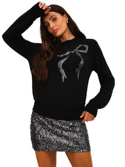 Beach Riot: Jolene Sweater-Trixie Skirt (BR57072RX-BLK-BR56865RX-GUNM)