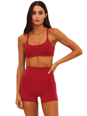 Beach Riot: Sara-Nali Bike Short (BR47310FX-RED-BR47328FX-RED)