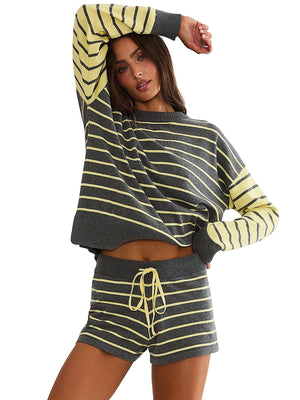 Beach Riot: Callie Sweater-Balboa Short (BR67072F6-GRAY-BR67066F6-GRAY)