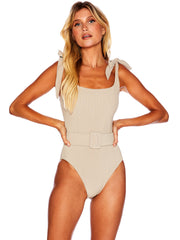 Beach Riot: Sydney Belted One Piece (BR8042C-TAN)