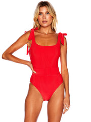 Beach Riot: Sydney Belted One Piece (BR8042C-RED)