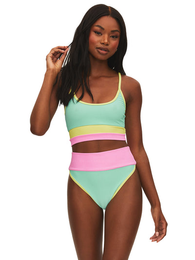 Beach Riot: Eva Pastel Macaroon Colorblocked Bikini (BR23904S3-PMCB-BR23924S3-PMCB)