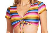 Gemma Ruched Crop-Moss Adj Side String Bikini