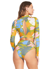 Vitamin A: Raya Long Sleeve Swim Tee-Gemma Ruched High Waist Bikini (2310RG-MTP-2330B-MTP)