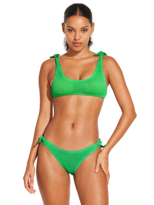 Vitamin A: Marley Bralette-Lou Crinkle Tie Side Bikini (2312T-ESSP-2312B-ESSP)