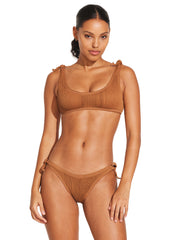 Vitamin A: Marley Bralette-Lou Crinkle Tie Side Bikini (2312T-ESCO-2312B-ESCO)