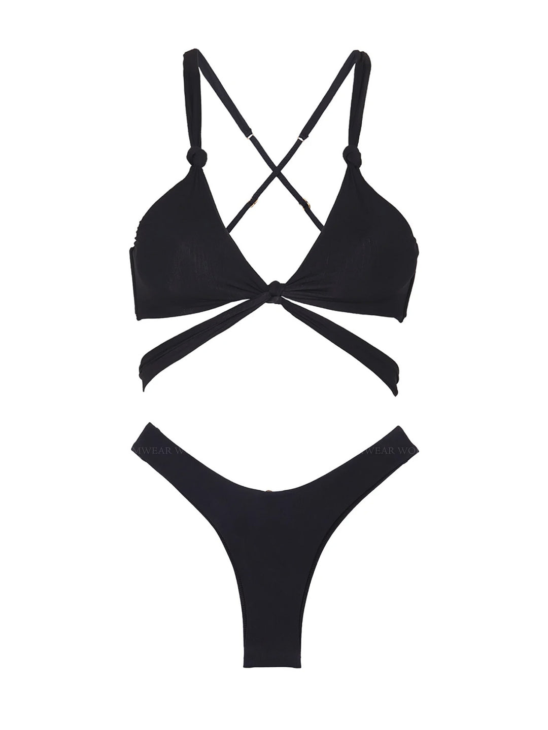 CERRIC STUD LINE UP BIKINI ブラック Perfect String Bikini Top For Women | J.Crew